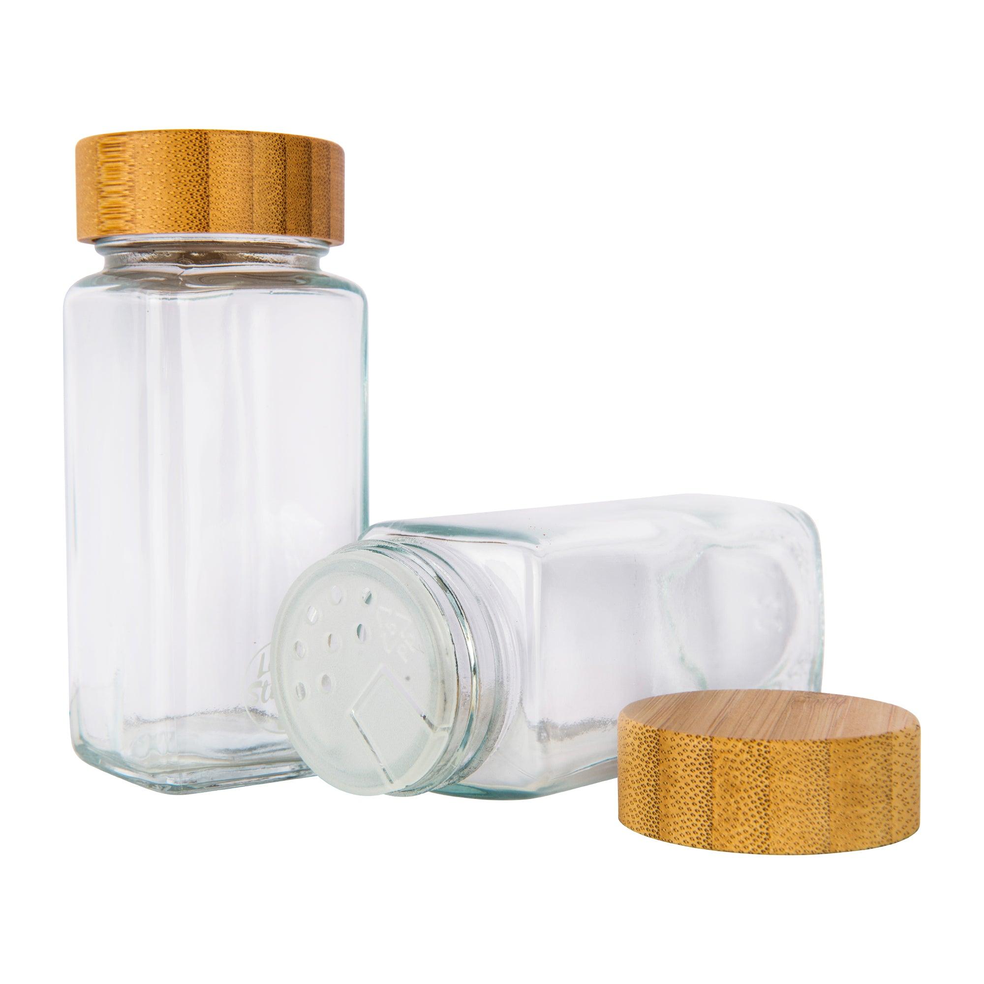 Premium Bamboo Spice Shaker Jars - 125ml (4.2oz) for Kitchen, Cooking & Baking - Eco-Friendly Spice Storage with Tight Seal for Freshness - Perfect for Salt, Pepper, Herbs & Seasonings