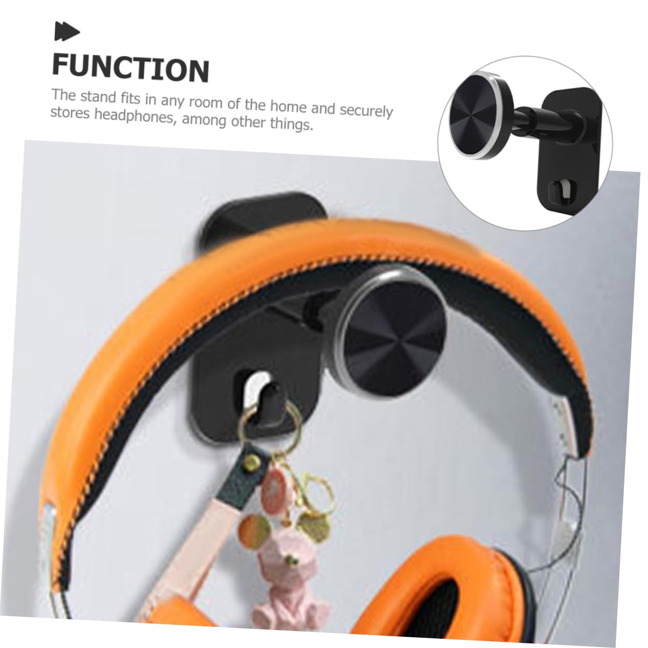 HOOTNEE Headphone Wall Mount - Easy Stick-On Headset Hanger for Over-Ear & On-Ear Headphones - Flexible & Space-Saving Organizer for Office, Study Room, Gaming Setup & Home Use