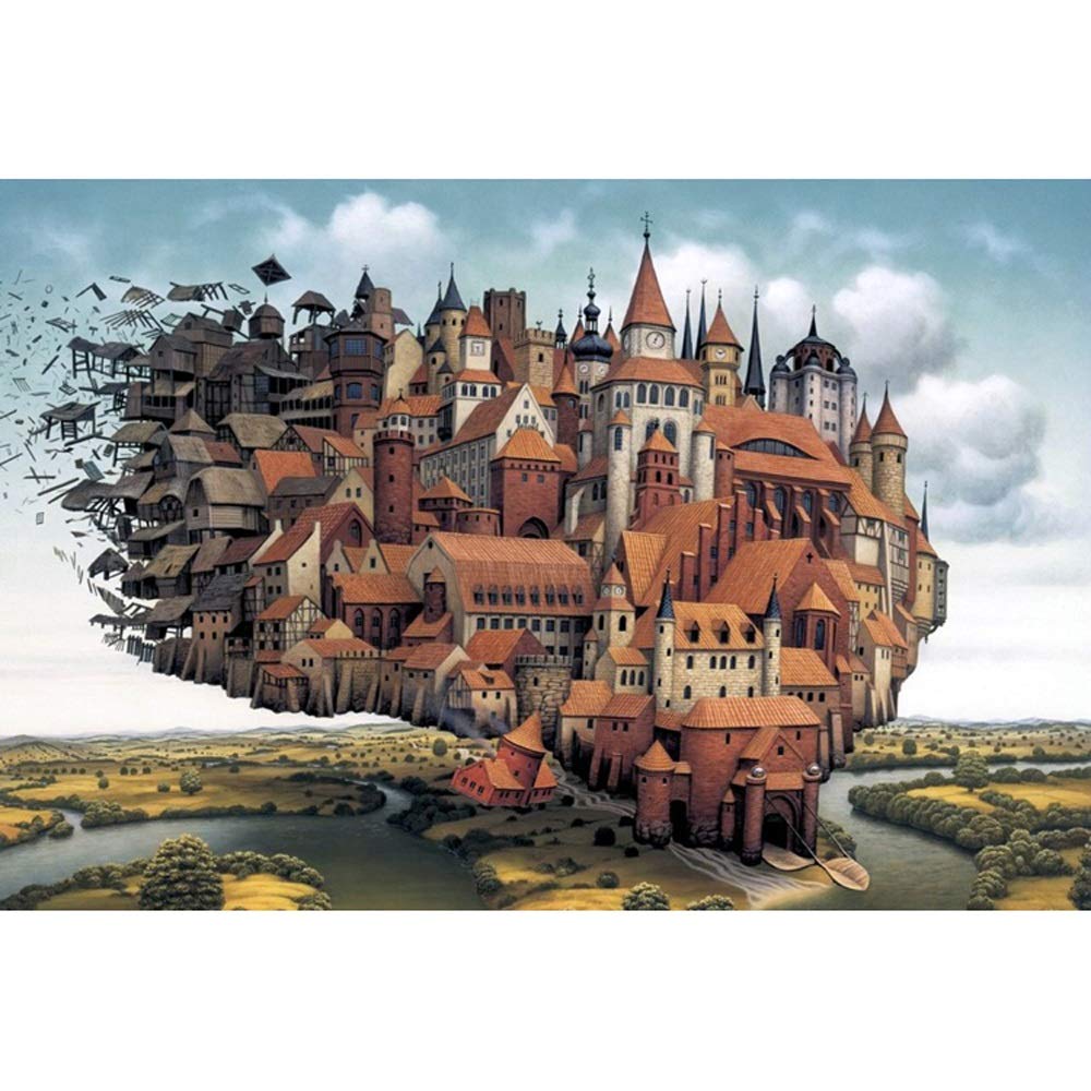 1000-Piece Wooden Jigsaw Puzzle - Flying Castle Anime Theme | Educational Toy for Kids & Adults | Perfect Gift for Puzzle Lovers (4000 Pieces Available) | Great for Family Game Night, Classroom Activities & Stress Relief