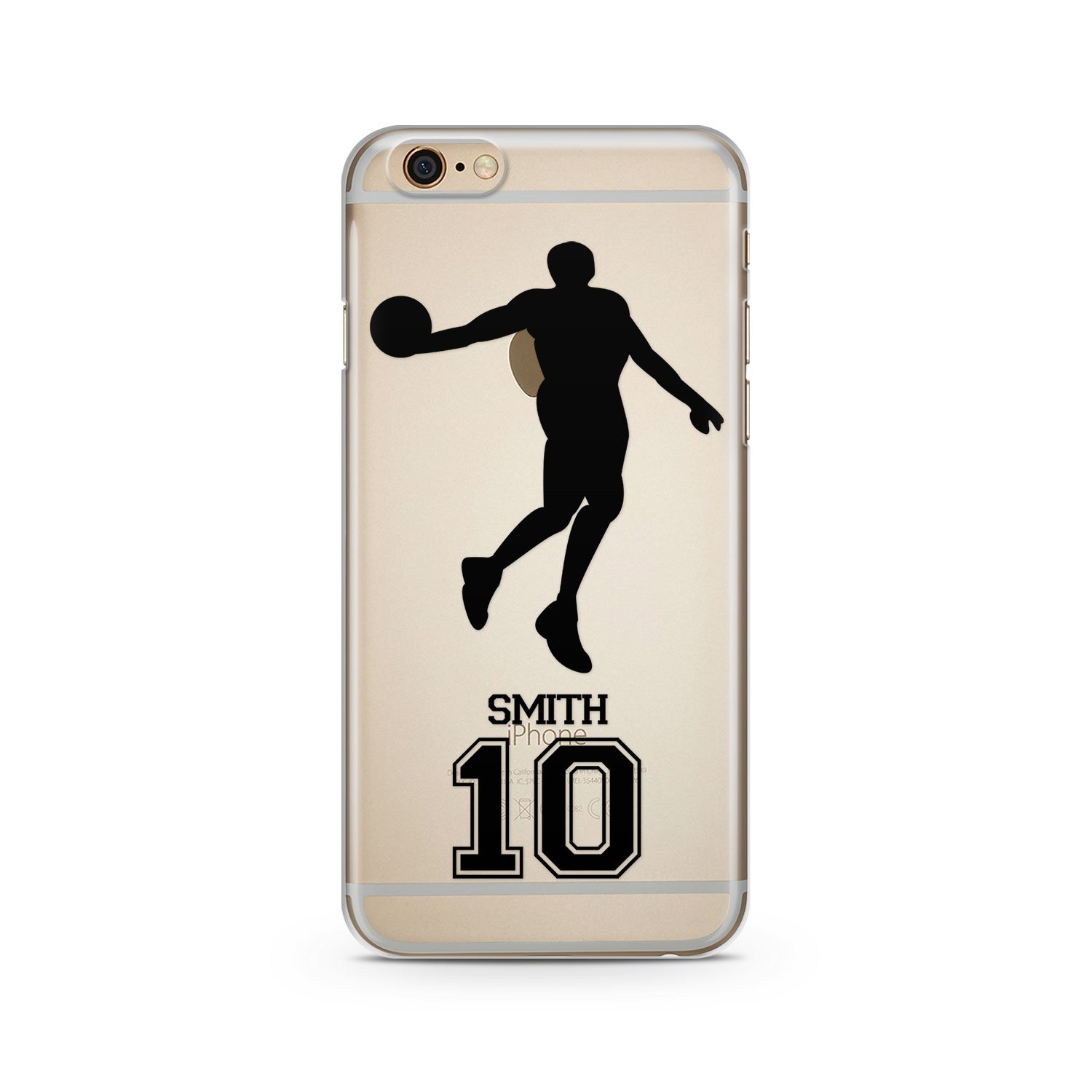 Custom iPhone 6/6s Basketball Case with Name & Number - Clear Protective Cover for Sports Fans