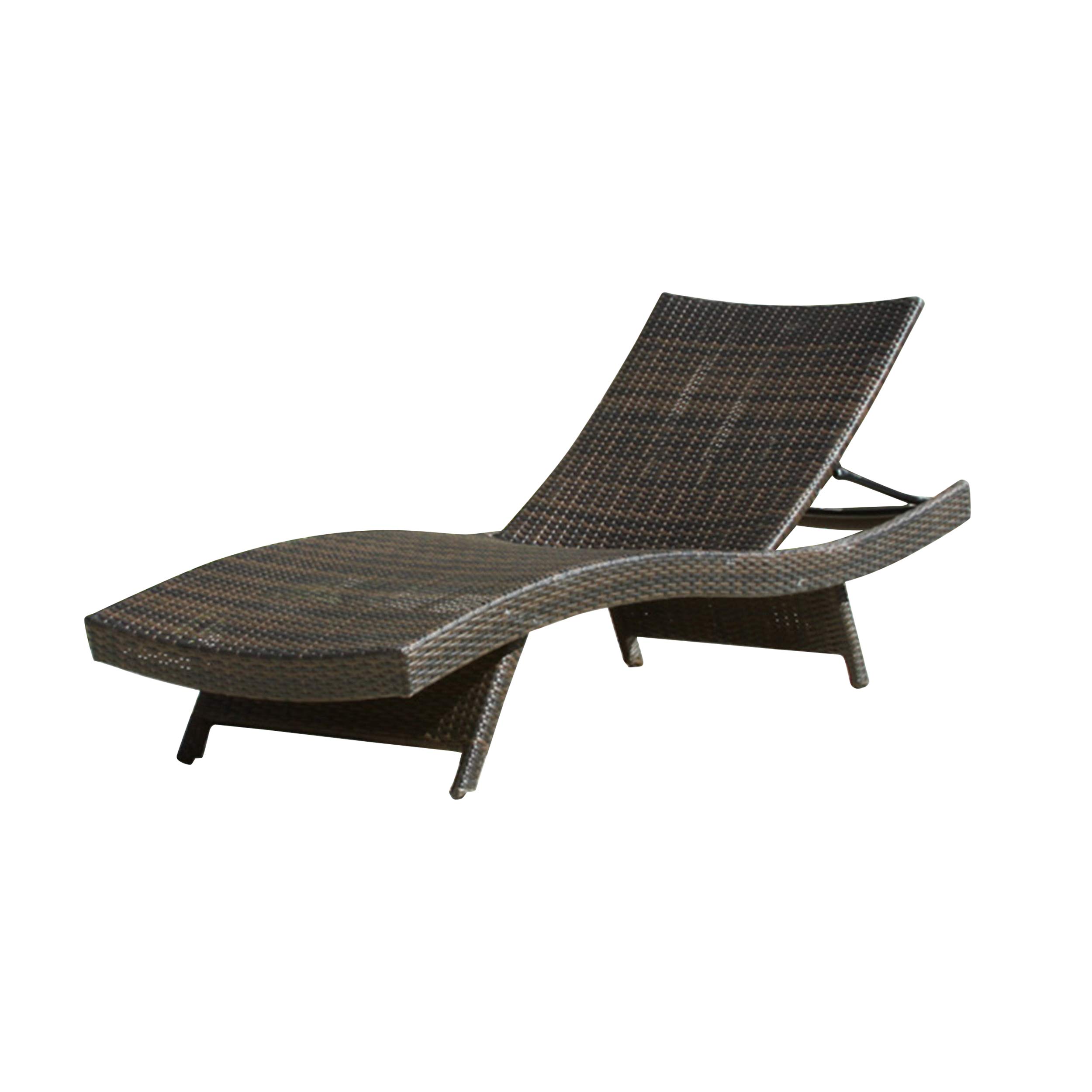 Christopher Knight Home Salem Outdoor Wicker Adjustable Chaise Lounge - Weather-Resistant Patio Furniture for Poolside, Garden & Backyard Relaxation in Multibrown
