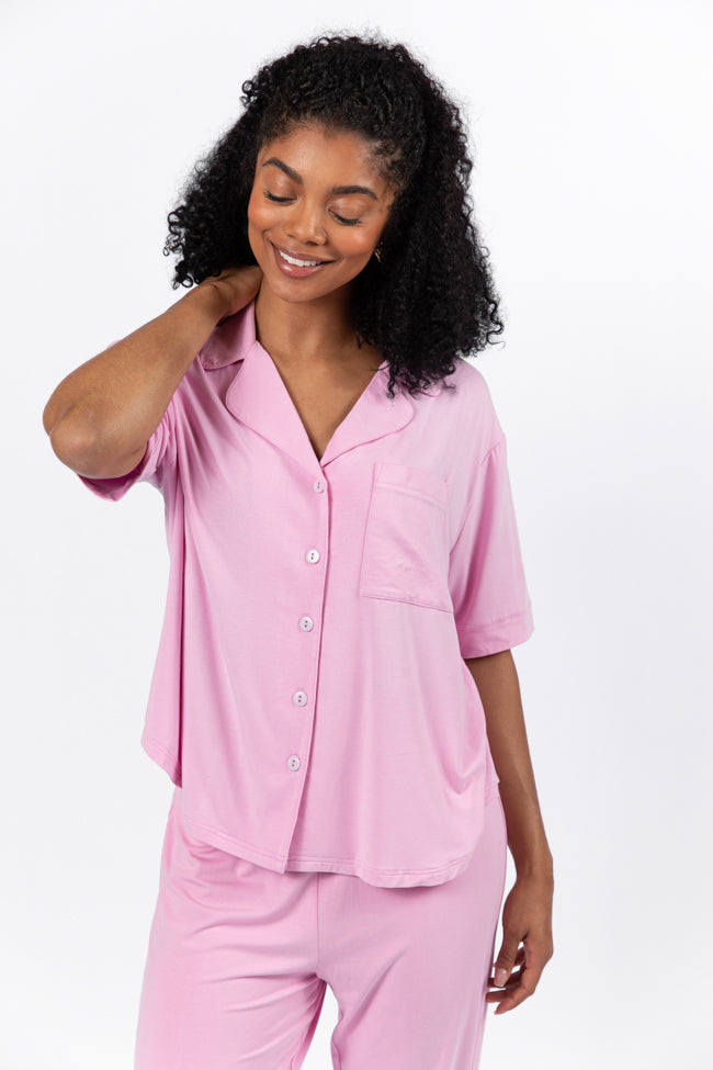 Soft Pink Bamboo Pajama Set - Breathable & Comfortable Sleepwear for Women - Perfect for Lounging, Sleepovers & Relaxing at Home
