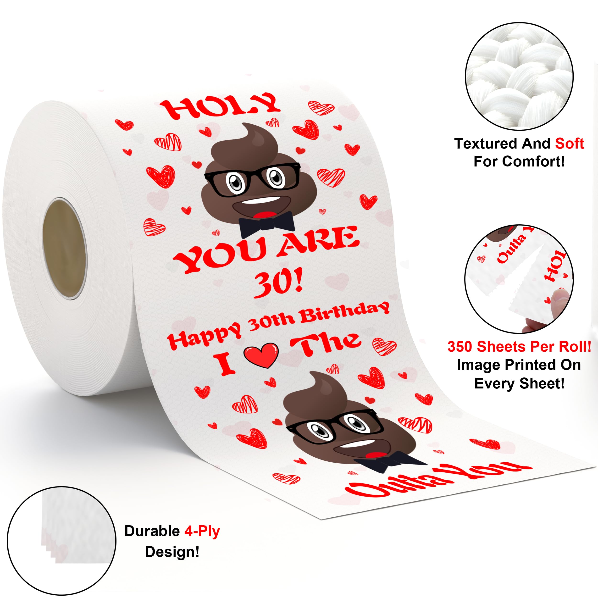 30th Birthday Toilet Paper - Fun & Unique 30th Birthday Gifts for Men & Women - 30th Birthday Party Decorations & Favors - Perfect for 30th Birthday Parties, Gag Gifts & Milestone Celebrations