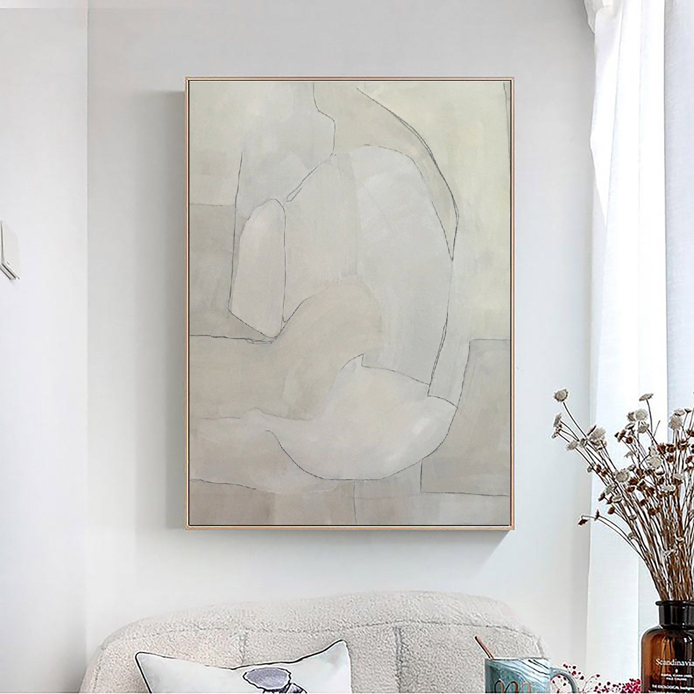 Modern Geometric Abstract Wall Art Painting Canvas Print #MM074 - Perfect for Living Room, Bedroom & Office Decor