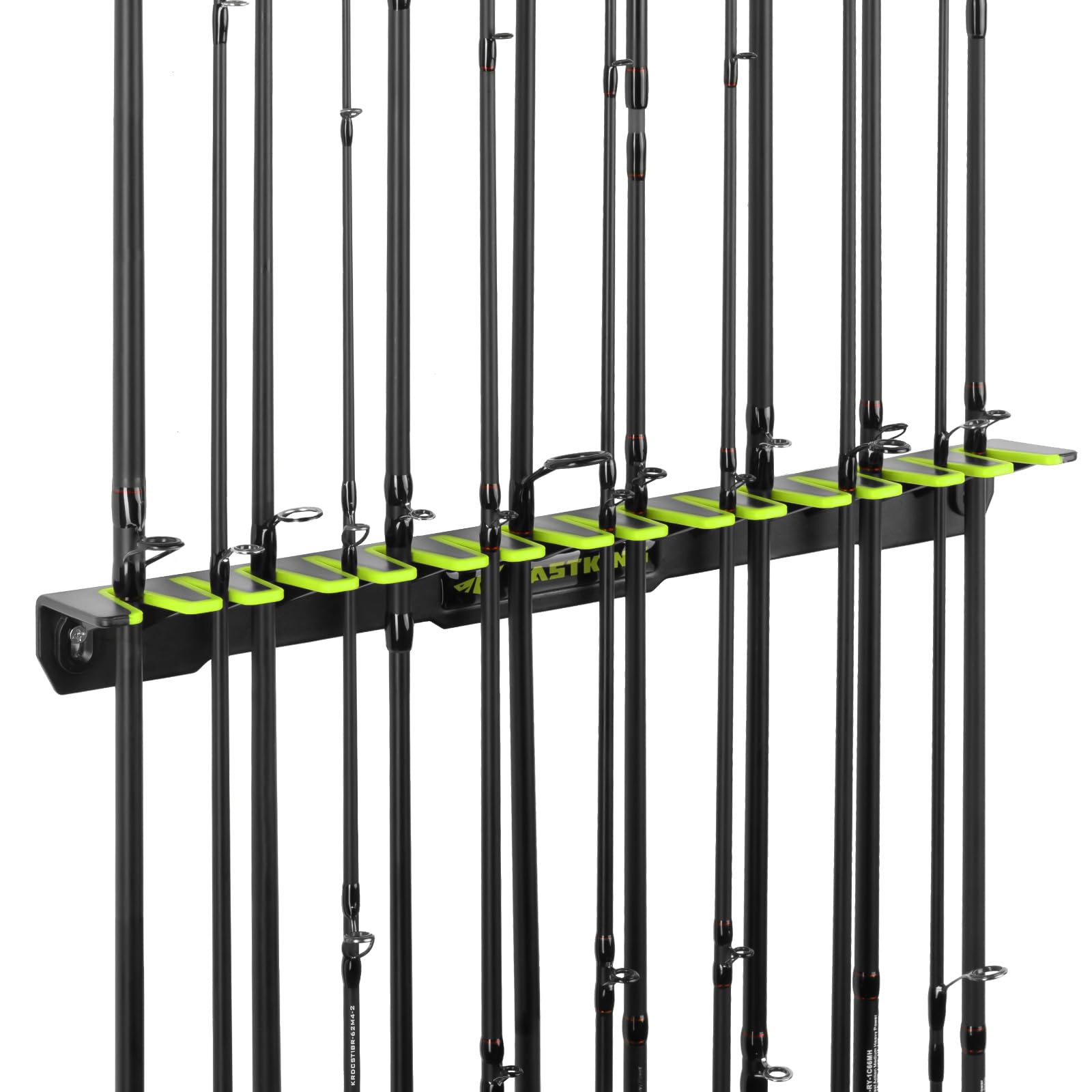 KastKing V15 Vertical Fishing Rod Holder – Wall Mounted Rod Rack for 15 Fishing Rods & Combos (17.25 Inch Storage) | Durable Pole Organizer for Garage, Boat, or Home Fishing Gear Storage