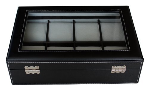 Premium XL Oversized Watch Display Case - Holds Up to 65mm Watches with Glass Top & Large Pillows - Luxury Watch Storage Organizer Box - Perfect for Watch Collectors & Father's Day Gifts - Ideal for Home Display, Jewelry Organization & Watch Protection