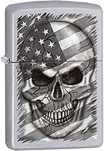 Skull Flag Gray Us Flag Satin Chrome Z5139