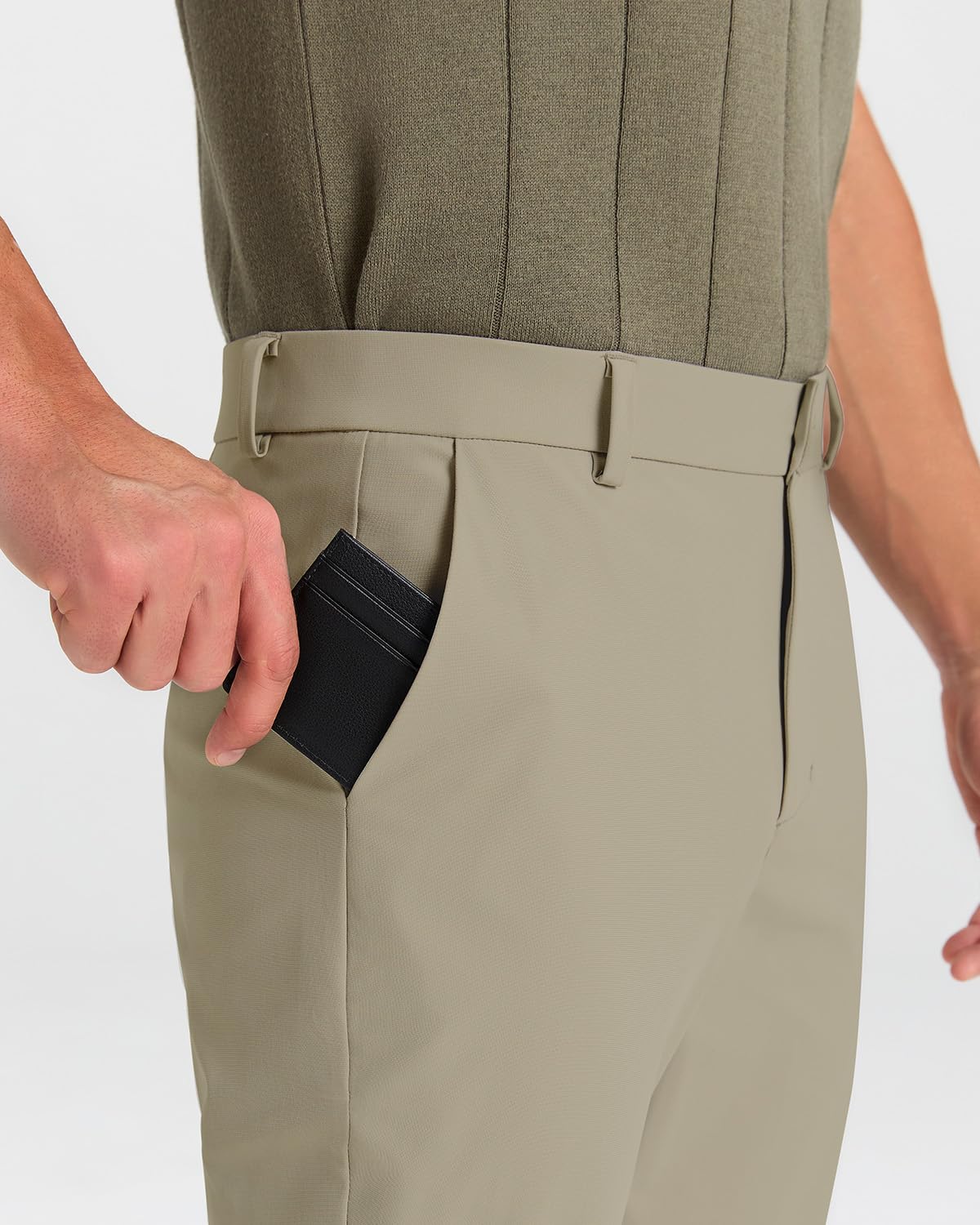 Men's Classic Fit Golf Pants - Stretch Work Dress Pants 30'' 32'' 34'' - Lightweight Casual Pants with Pockets - Perfect for Golf, Office & Business Casual Wear