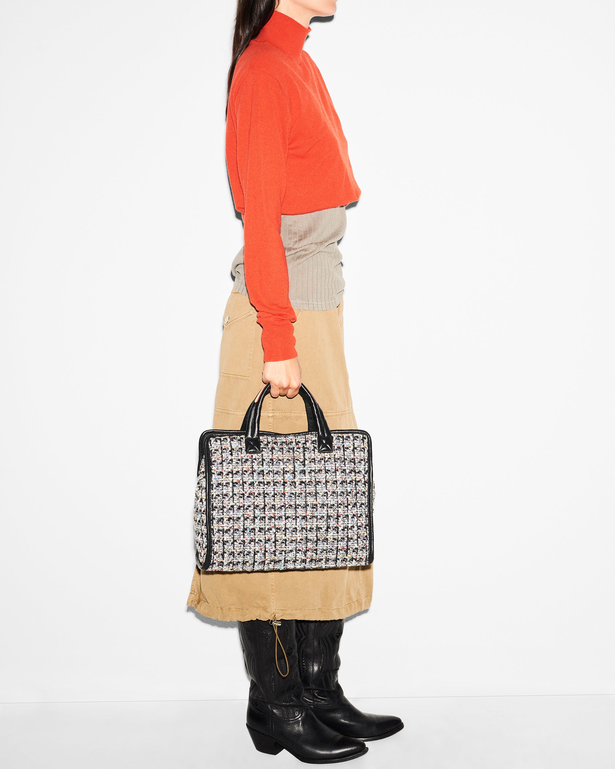 Boucle Medium Metro Box Tote Bag - Stylish & Spacious Handbag for Women | Perfect for Work, Travel & Everyday Use