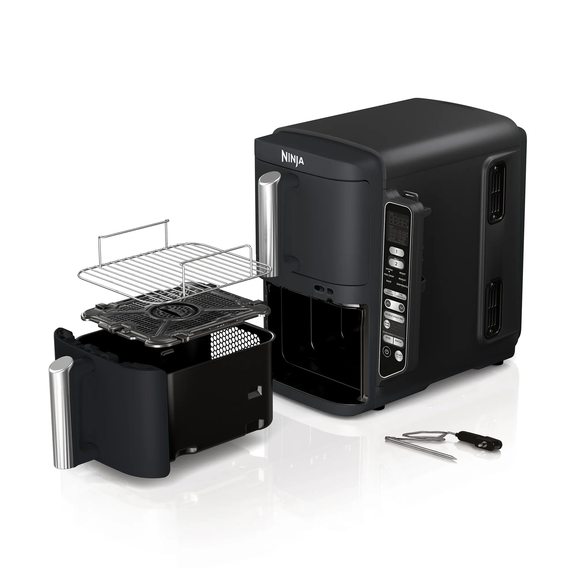 Ninja DoubleStack XXXL Smart 9.5L 2-Drawer Air Fryer Oven - Large Capacity Airfryer for Family Cooking, Healthy Frying, Roasting & Baking - Perfect for Parties, Meal Prep & Quick Weeknight Dinners
