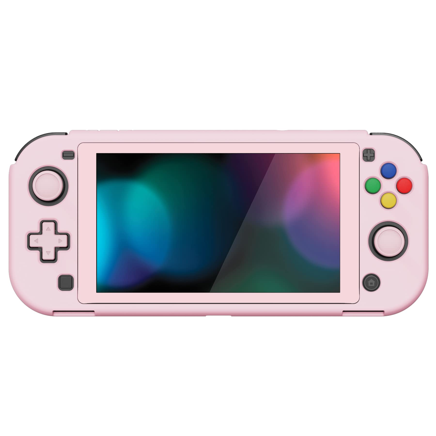 PlayVital ZealProtect Ergonomic Grip Hard Protective Case for Nintendo Switch Lite - Durable Shock-Absorbent Anti-Scratch Cover with Screen Protector & Thumb Grip Button Caps (Cherry Blossom Pink) | Perfect for Gaming On-The-Go, Travel Protection & Long Play Sessions