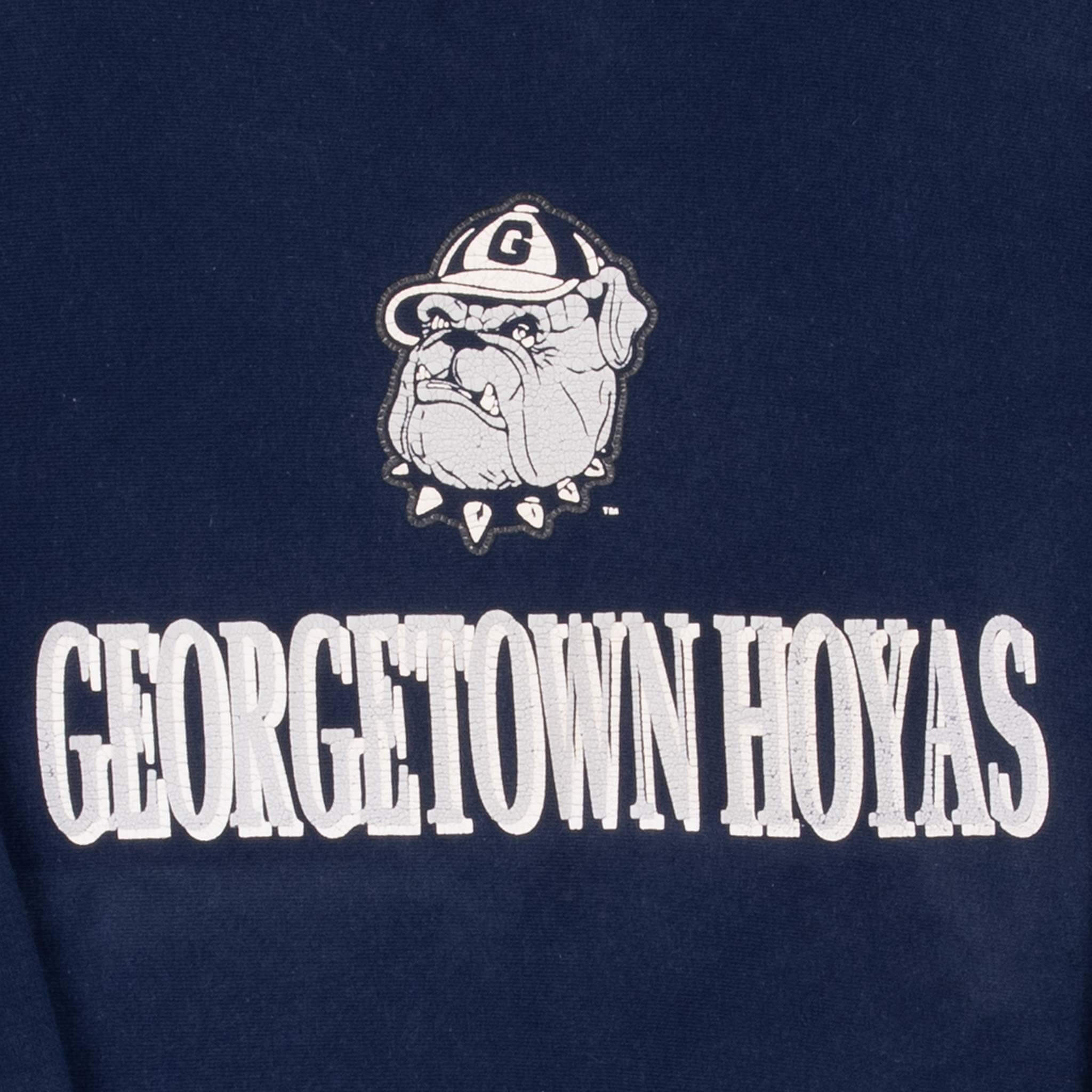 Vintage Champion Reverse Weave Georgetown Hoyas Sweatshirt 1990s Medium Made in USA - Retro College Basketball Fan Gift & Casual Streetwear for Men and Women