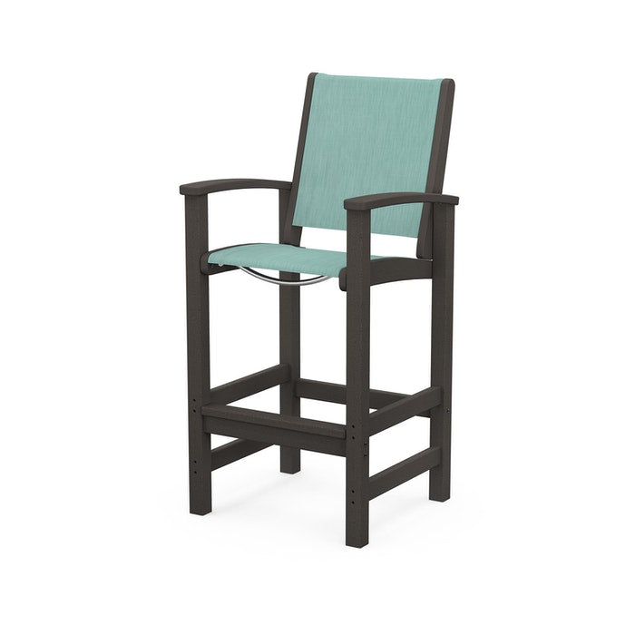 POLYWOOD Coastal Bar Chair - Outdoor & Indoor Bar Stool, Weather-Resistant, Durable, Comfortable - Perfect for Patio, Deck, Kitchen, and Poolside Use