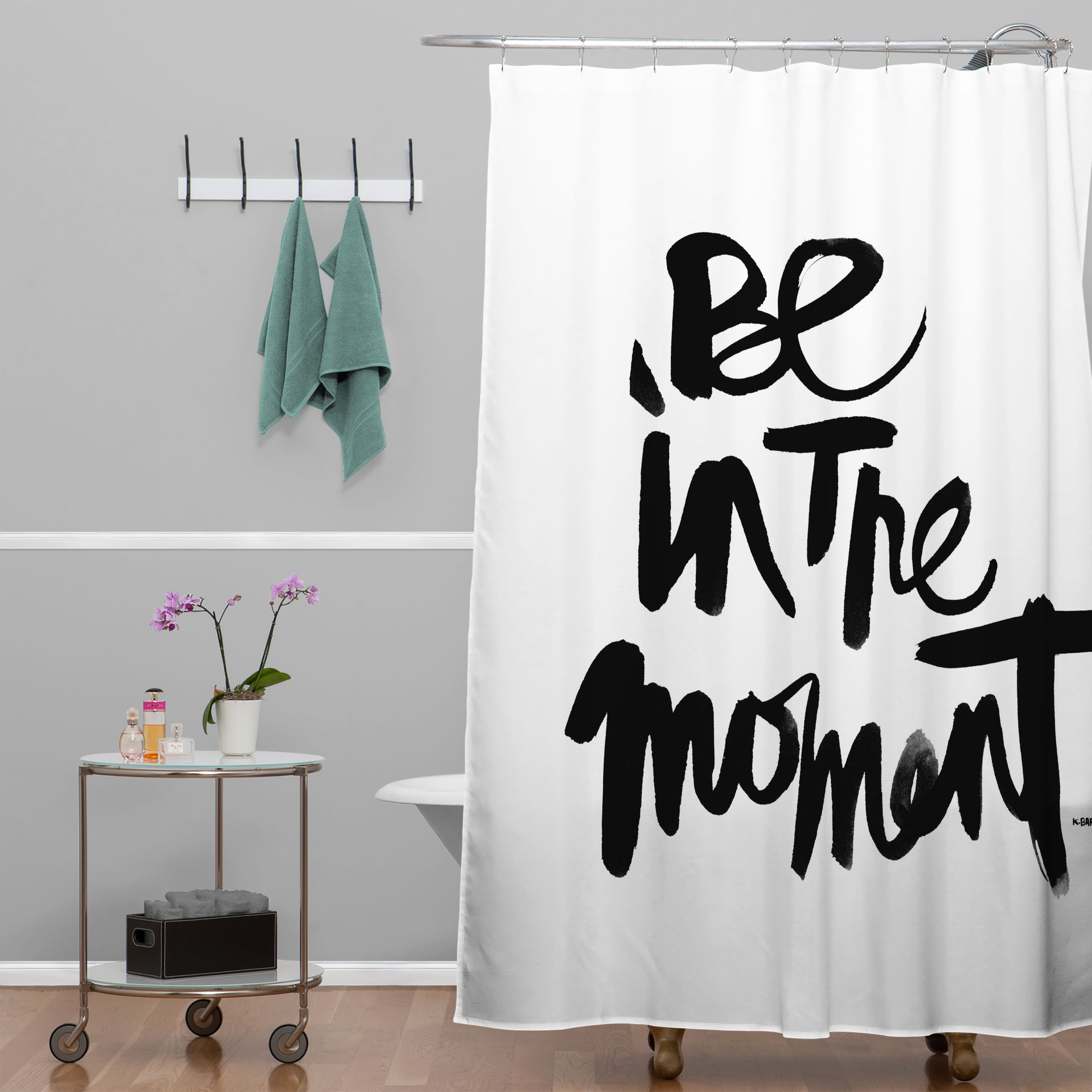 Be In The Moment Shower Curtain by Kal Barteski | 69x72 Inches Waterproof Bathroom Decor | Modern Abstract Art for Home & Spa Relaxation