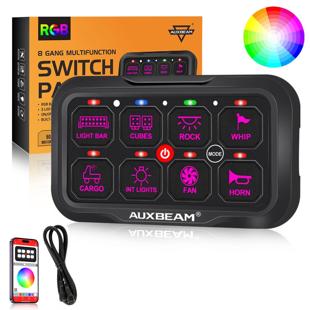 AR 800 RGB Switch Panel with APP Control + 52 Inch 5D PRO LED Light Bar - Toggle, Momentary & Pulsed Modes for Off-Road, Truck & Jeep Customization