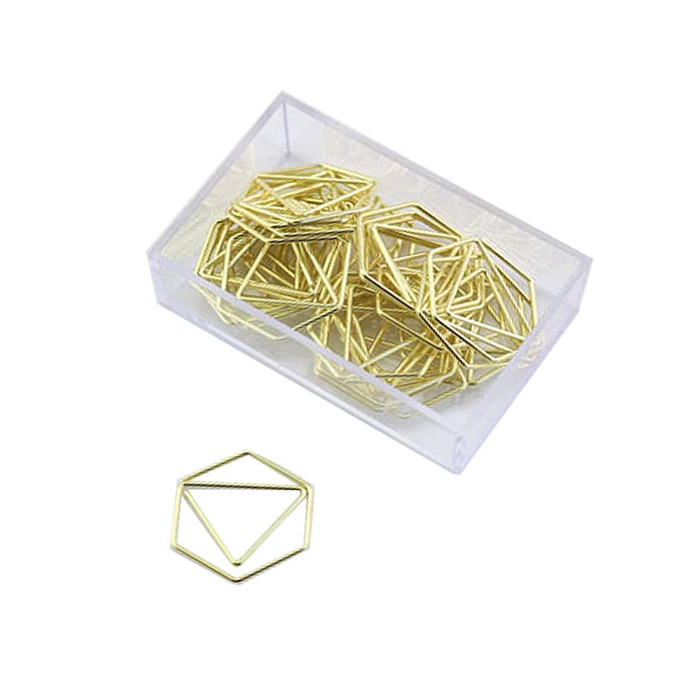 20 Pack Hexagon Binder Clips - Colorful Office Supplies for Paper, Documents & Bookmarking - Perfect for School, Office & Home Organization