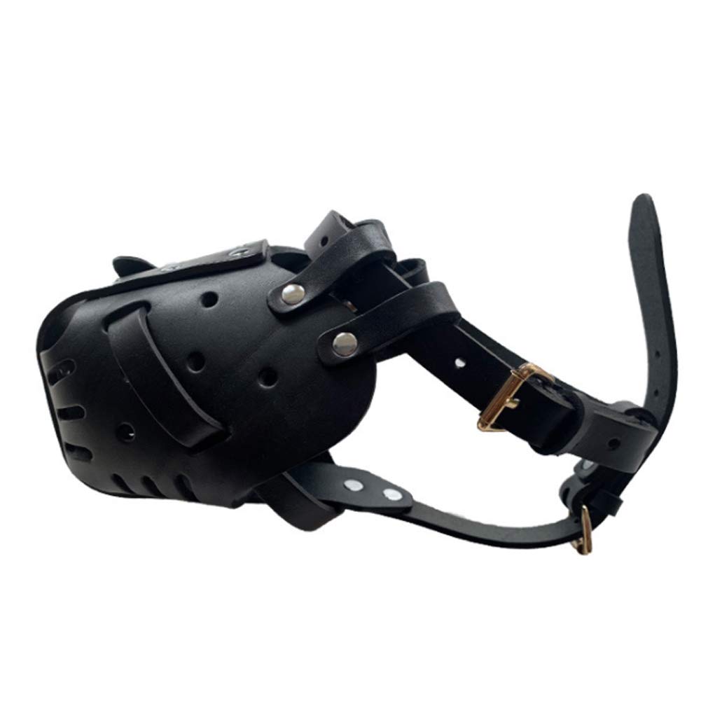 Genuine Leather Dog Muzzle for Pitbulls & Large Dogs - Adjustable Secure Basket Training Mask for Biting, Chewing & Barking Control | Perfect for Training, Walks & Public Safety