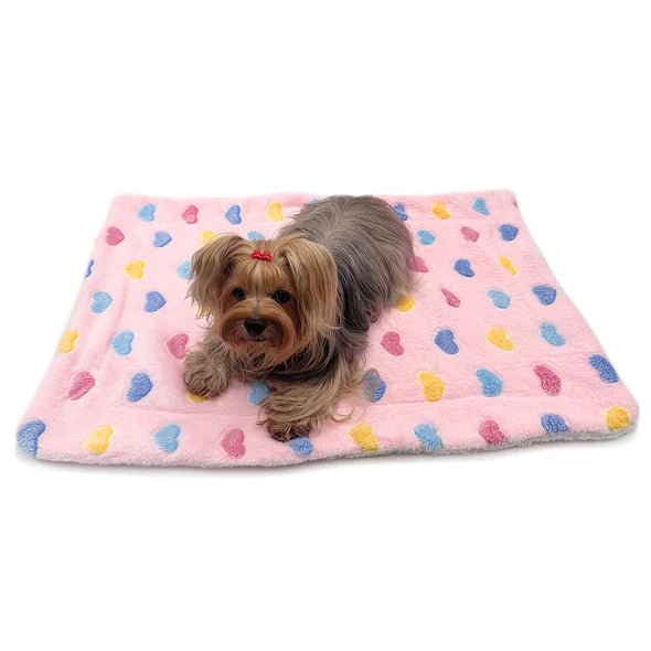 Double Layered Ultra Plush Colorful Hearts Blanket - Soft Pink Cozy Throw for Bed, Couch & Gift Giving - Valentine's Day, Anniversary & Home Decor