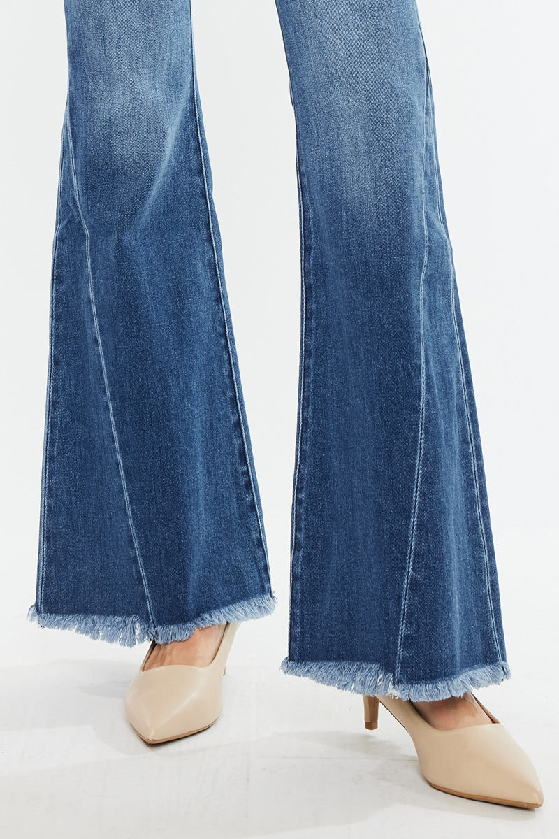Cleo Mid Rise Flare Jeans for Women - Stretchy Denim Pants with Bootcut Fit | Perfect for Casual Wear, Office & Date Nights