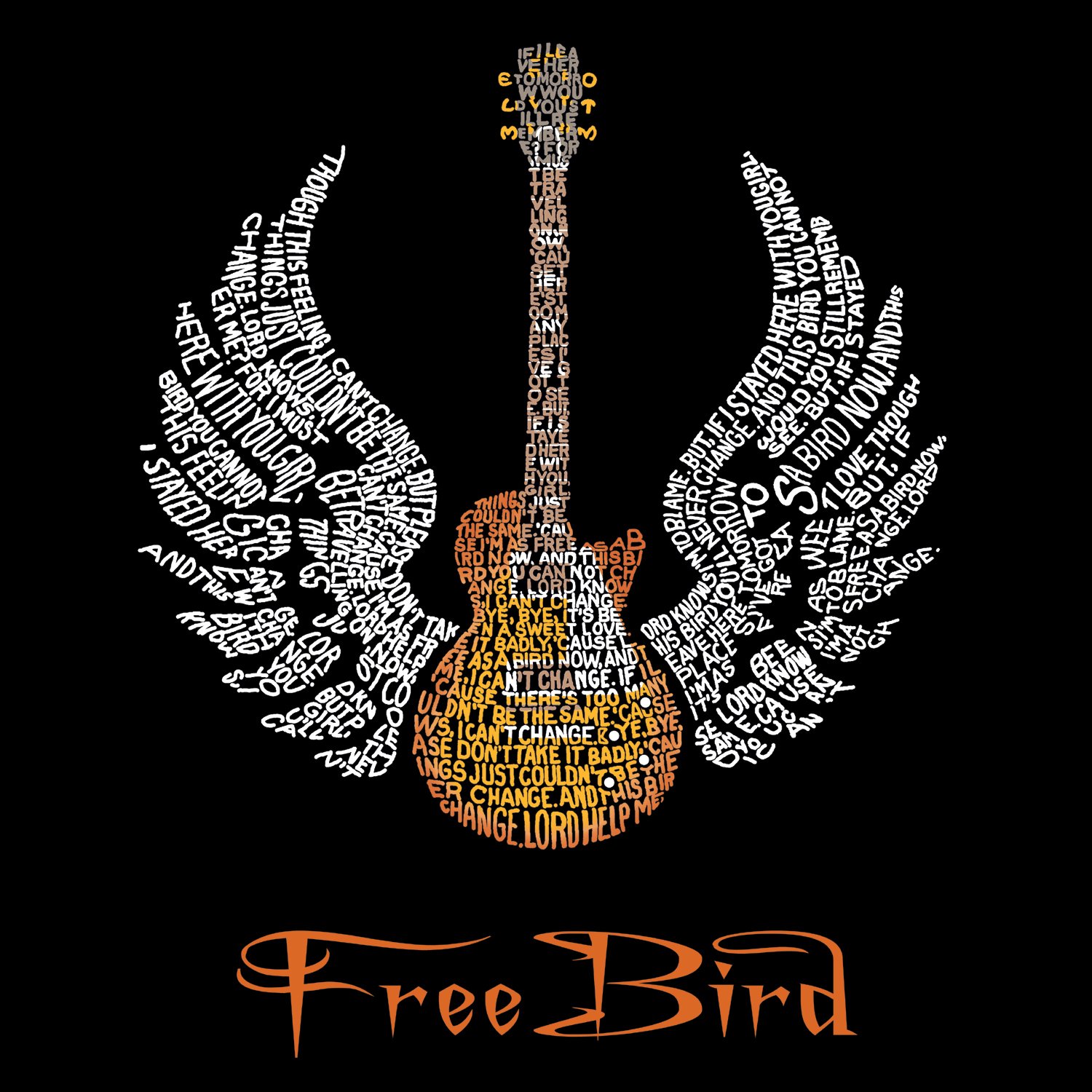 LA POP ART Boys' Word Art Hooded Sweatshirt - Freebird Lyrics Graphic Pullover | Cool Casual Streetwear for Teens | Perfect for Concerts, School & Everyday Wear