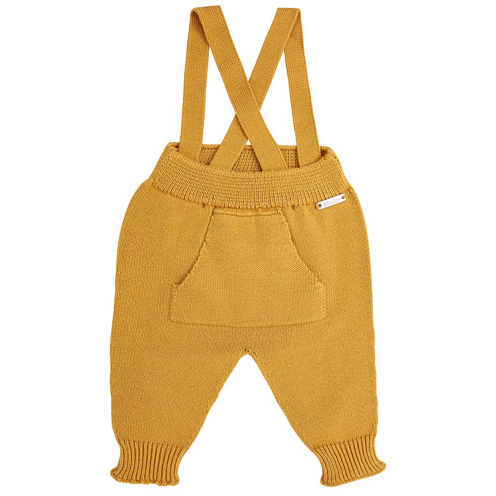 Mustard Yellow Knit Trousers with Suspenders - Stylish Vintage-Inspired Pants for Casual Outfits & Retro Fashion Looks