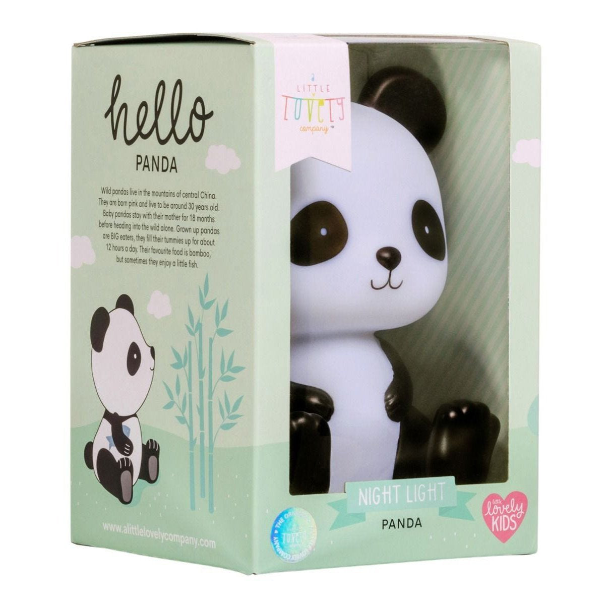 A Little Lovely Company Night Light Panda - Cute LED Night Light for Kids Room, Nursery, Bedroom | Perfect for Bedtime, Night Feedings & Soothing Baby