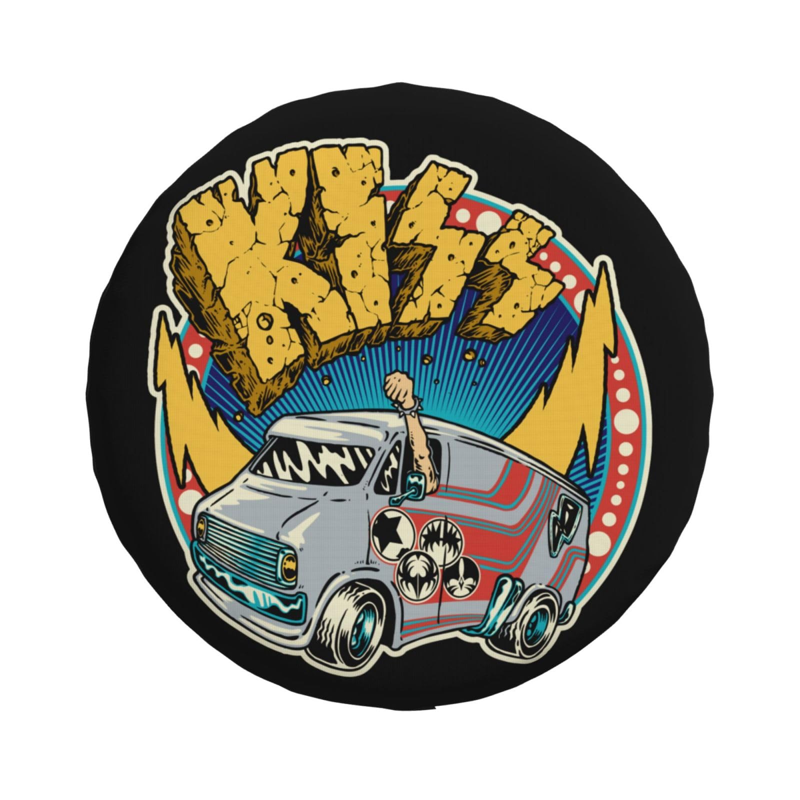 ACDC Kiss Spare Tire Cover - Universal 15 Inch Wheel Protector for RV, Truck, SUV & Trailer | Weatherproof & Durable Car Accessories | Perfect for Road Trips & Off-Road Adventures