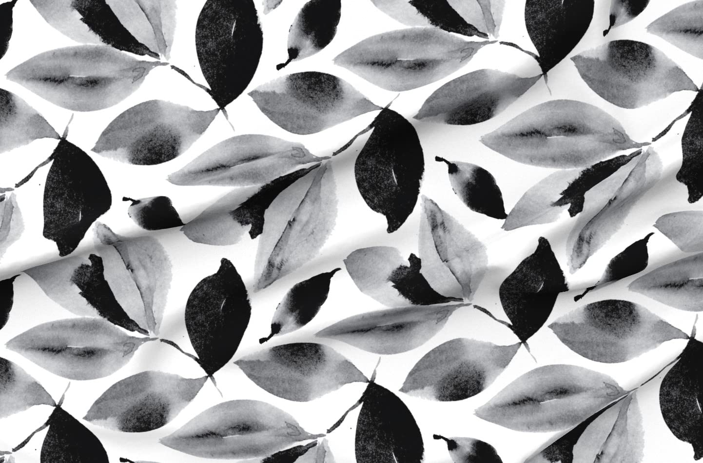 Pretty Flower Painterly Black White Floral Print Upholstery Velvet Fabric by The Yard - Spring Neutral Home Decor, Apparel & DIY Projects | Perfect for Curtains, Pillows, Dresses & Crafting