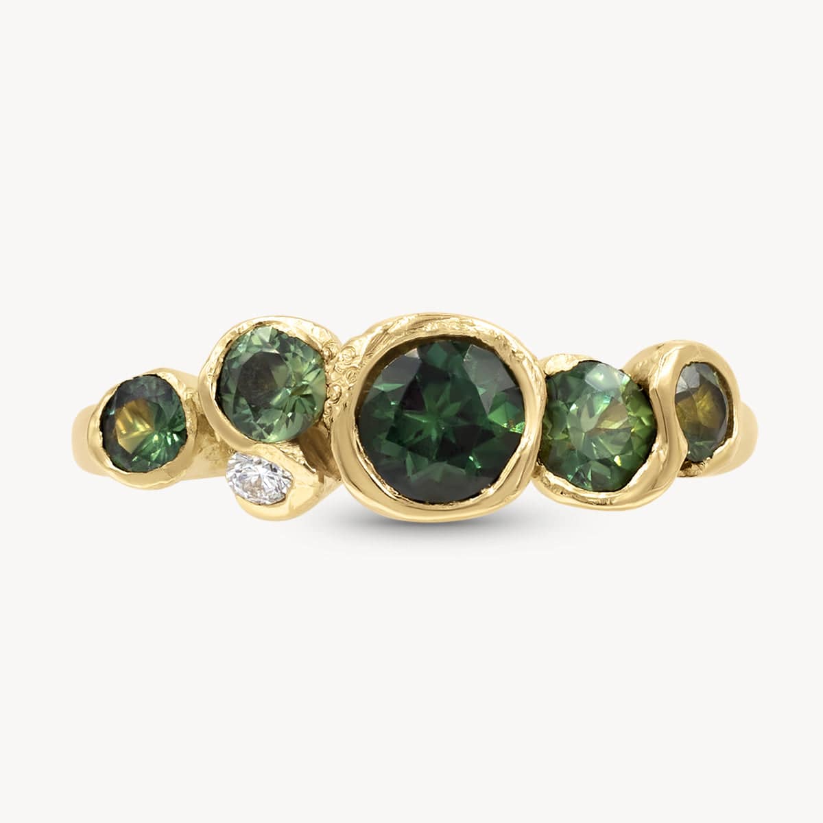 Ocean Sapphires Seaweed Ring - Elegant Sterling Silver Seaweed Design Ring for Women - Perfect for Beach Weddings, Boho Fashion & Everyday Wear