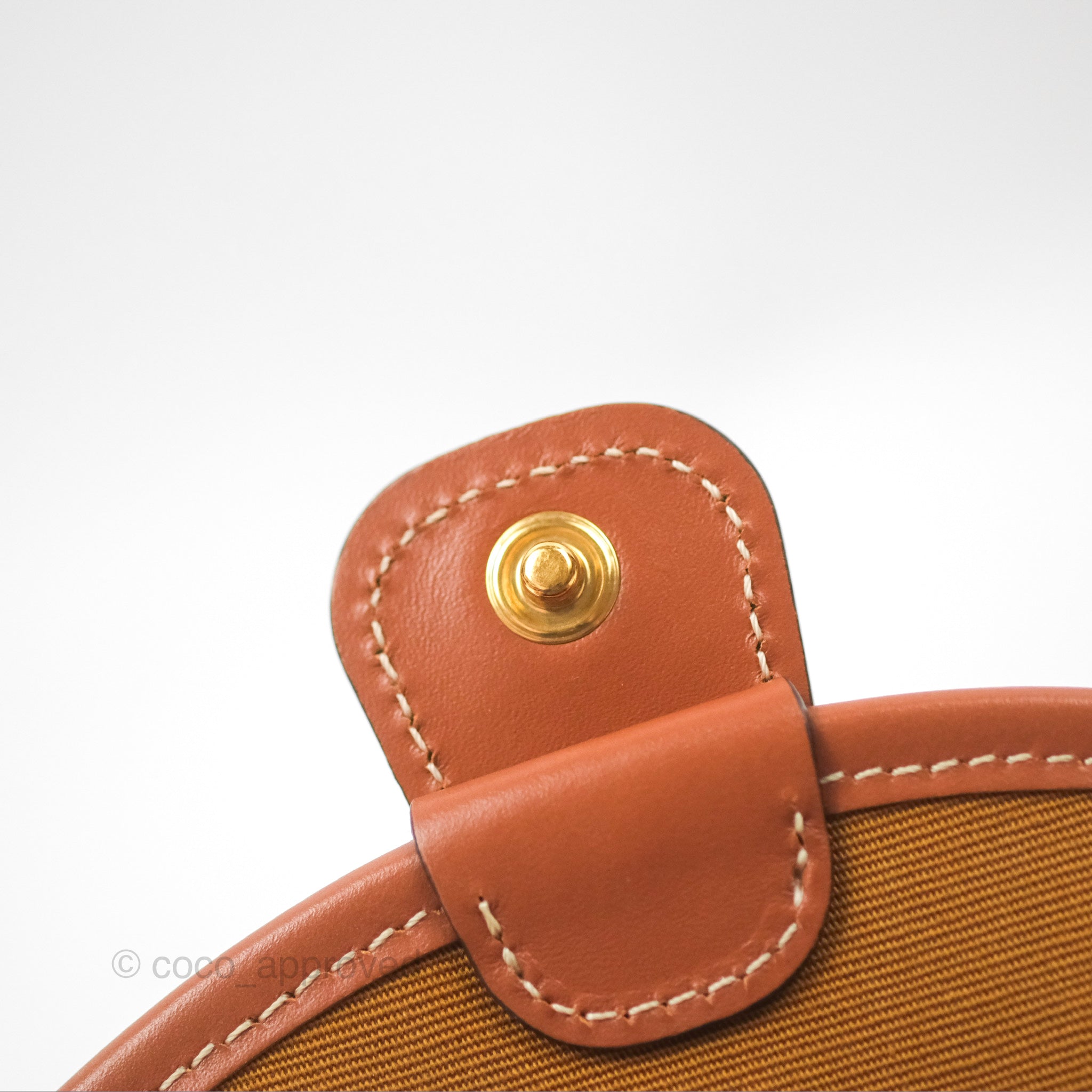 Celine Mini Besace Triomphe Bag in Canvas and Calfskin Leather - Tan Crossbody Purse for Women | Perfect for Everyday Use, Work, and Travel