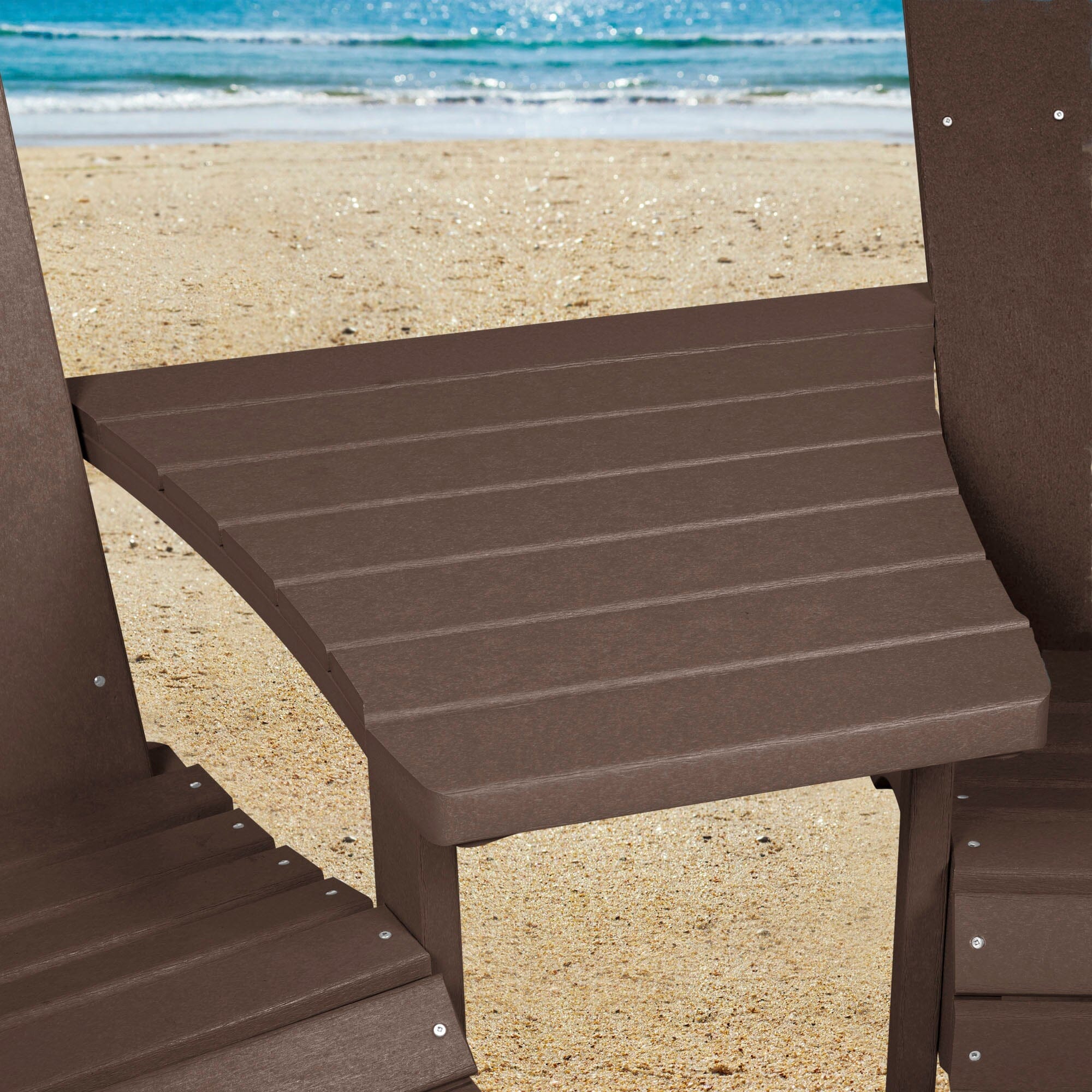 Premium Comfort Height Adirondack Tete a Tete Connecting Table - Outdoor Patio Furniture for Relaxing with Friends & Family - Perfect for Gardens, Decks, and Poolside Lounging