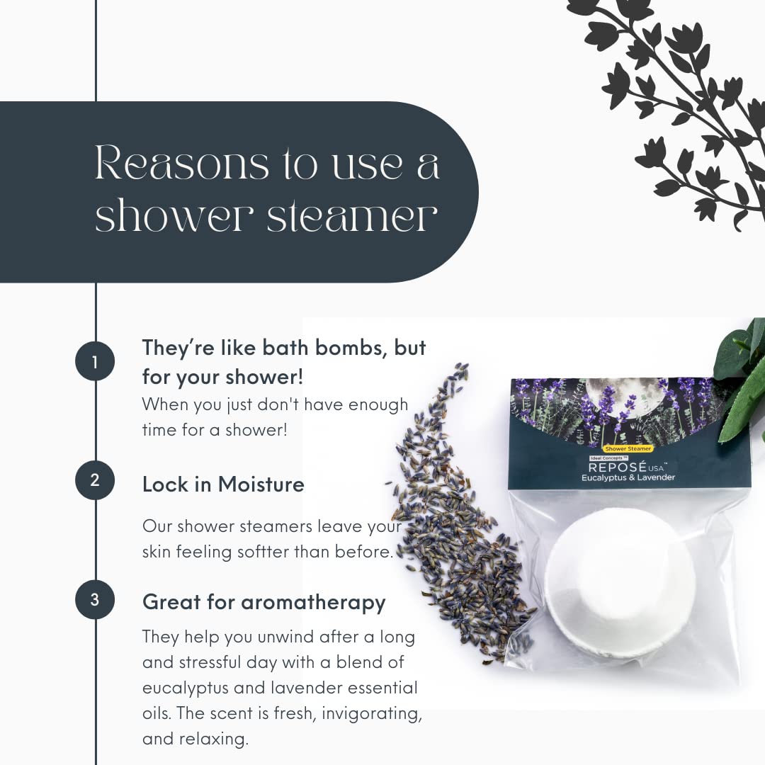 Eucalyptus & Lavender Shower Steamer - Aromatherapy Bath Bombs for Relaxation & Stress Relief (6-Pack) | Perfect for Spa Night, Self-Care & Gift Giving