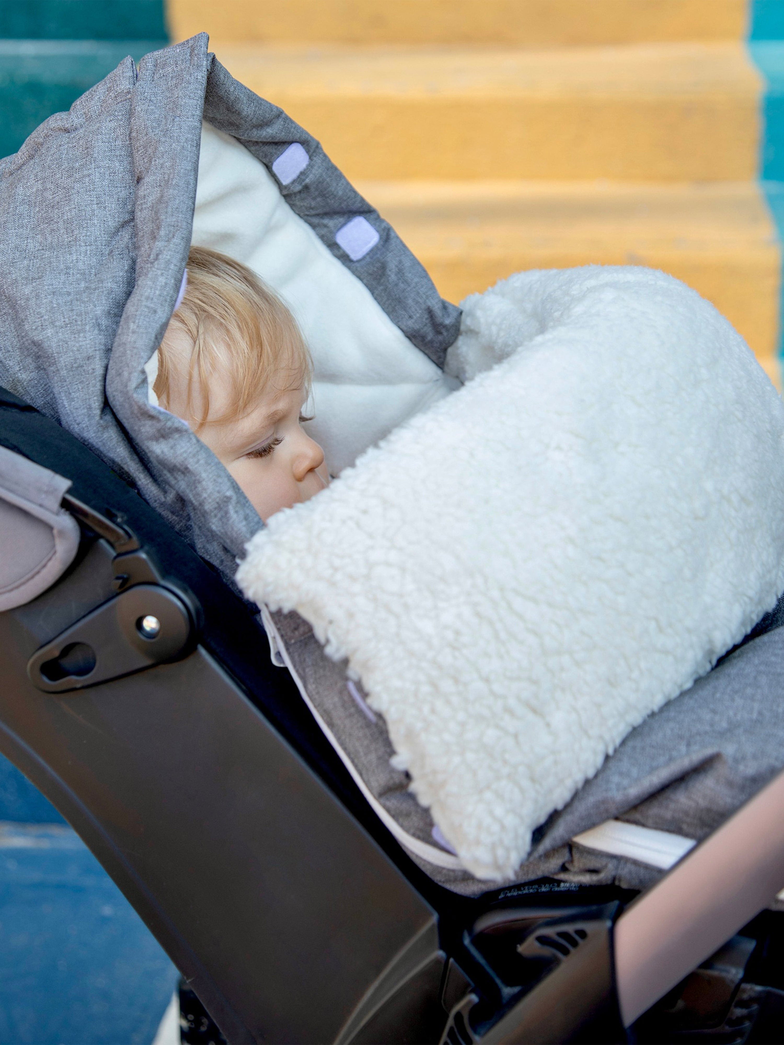 7AM Enfant Baby LambPOD - Soft Grey Infant Car Seat Cover & Stroller Blanket for Newborns - Perfect for Winter Outings, Shopping Trips & Pediatric Visits