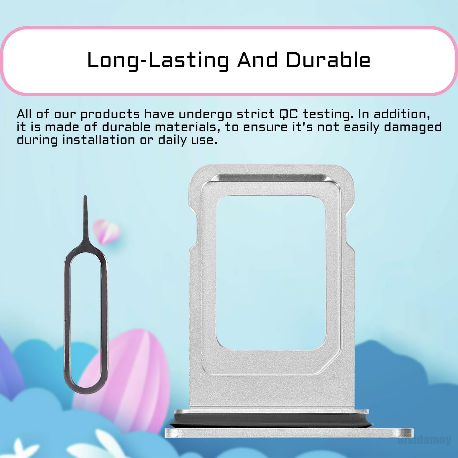 Original iPhone 12 Pro Max SIM Card Slot Replacement - Silver Single SIM Tray Holder with Waterproof Rubber Ring & Ejector Tool for A2342 A2410 A2411 A2412 Models | Perfect for DIY Repairs & Water Resistance Protection