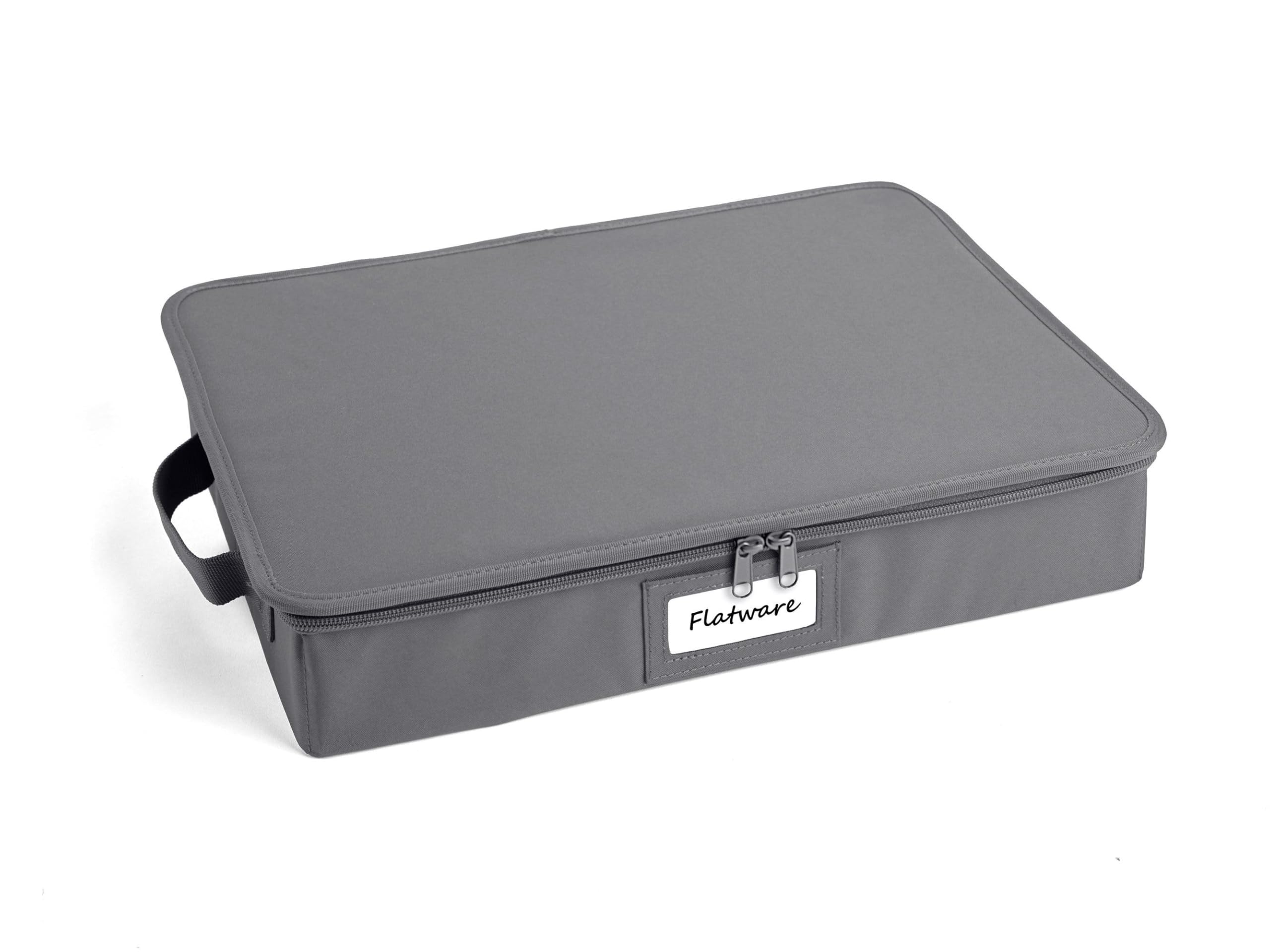 Covermates Keepsakes Flatware Storage Box – Stackable Silverware Organizer with Reinforced Handles for China & Cutlery Protection | Durable Graphite Design | Perfect for Dining Room, Kitchen Storage & Travel