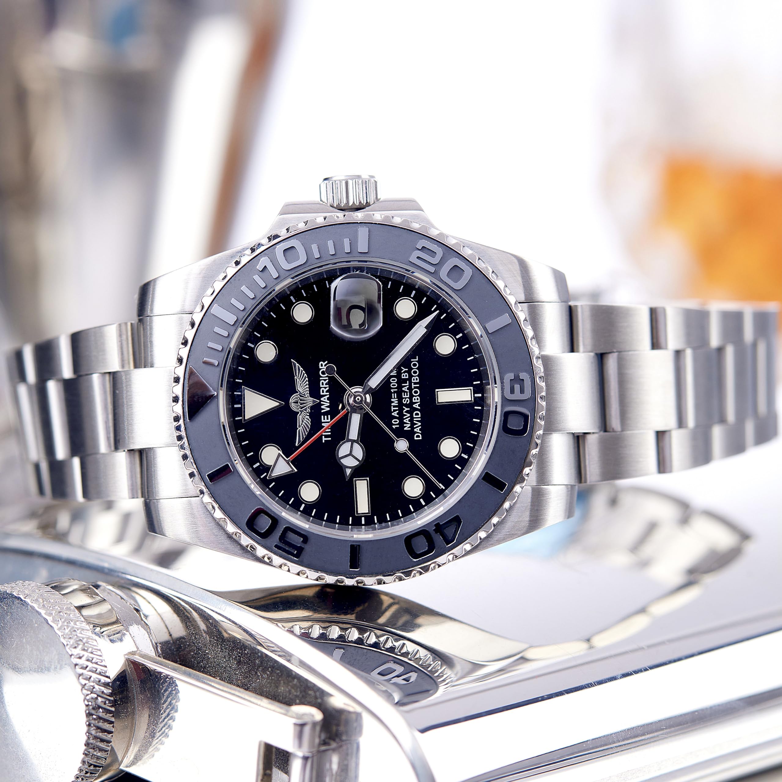 GMT Master Automatic Men's Stainless Steel Watch - Water Resistant, Ceramic Rotating Bezel with Luminous Markers & Sapphire Crystal Glass | Perfect for Travel, Business & Luxury Everyday Wear