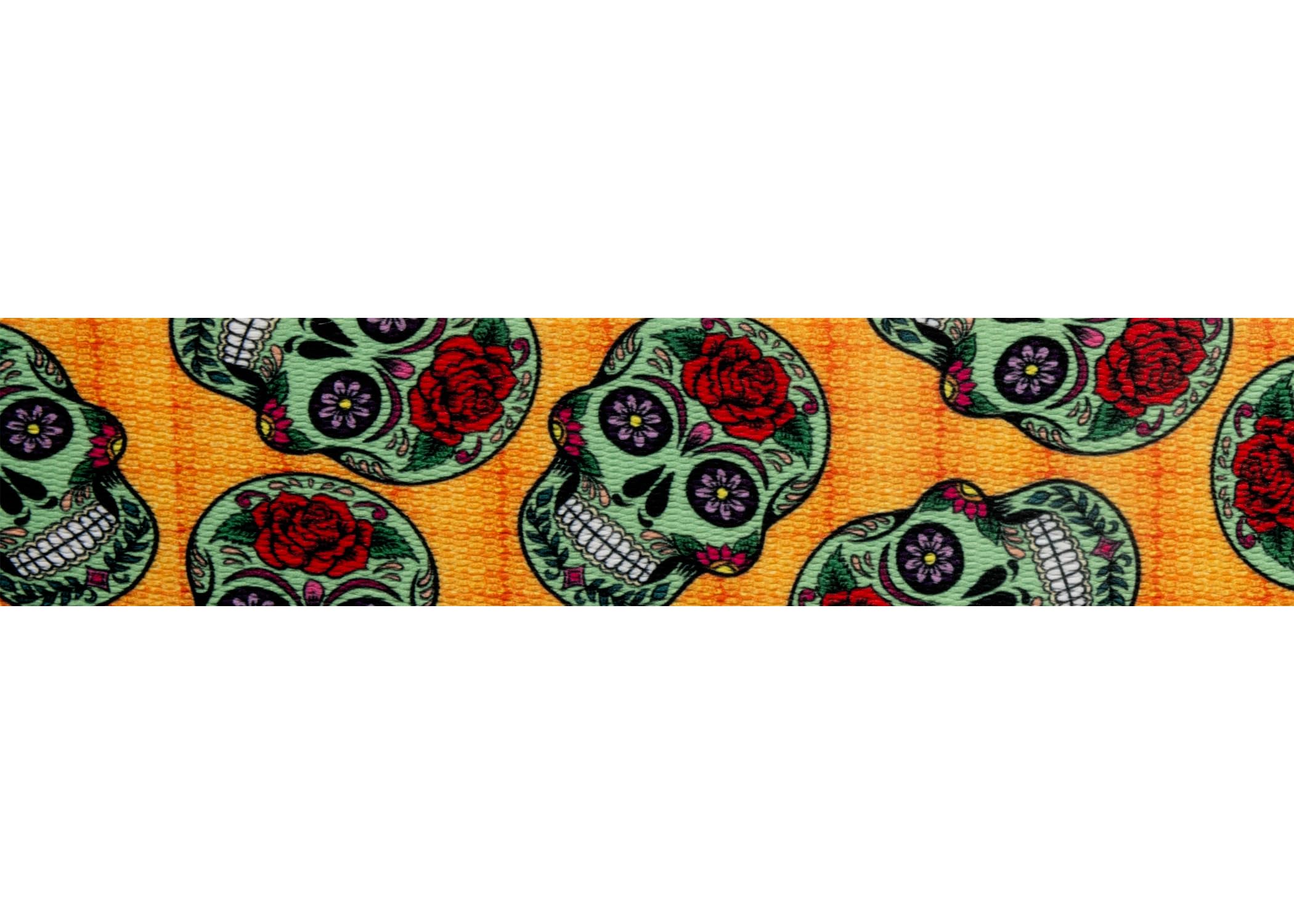 Country Brook Design - Sugar Skulls Polyester Webbing for DIY Crafts, Sewing Projects & Fashion Accessories | Halloween Decorations, Day of the Dead Celebrations & Costume Making