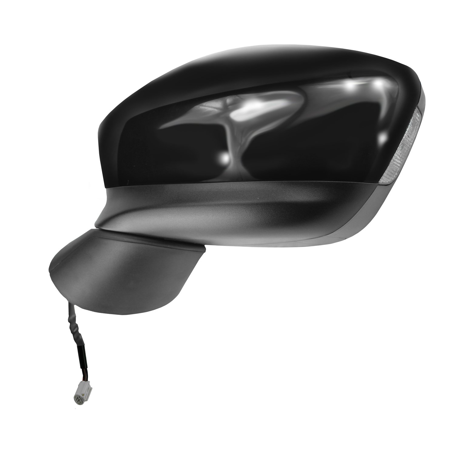 Fit System Driver Side Mirror Replacement for Mazda CX-5 (2017-2023) - Black with PTM Cover, Turn Signal, Power Foldaway - Perfect for Parking & Highway Safety