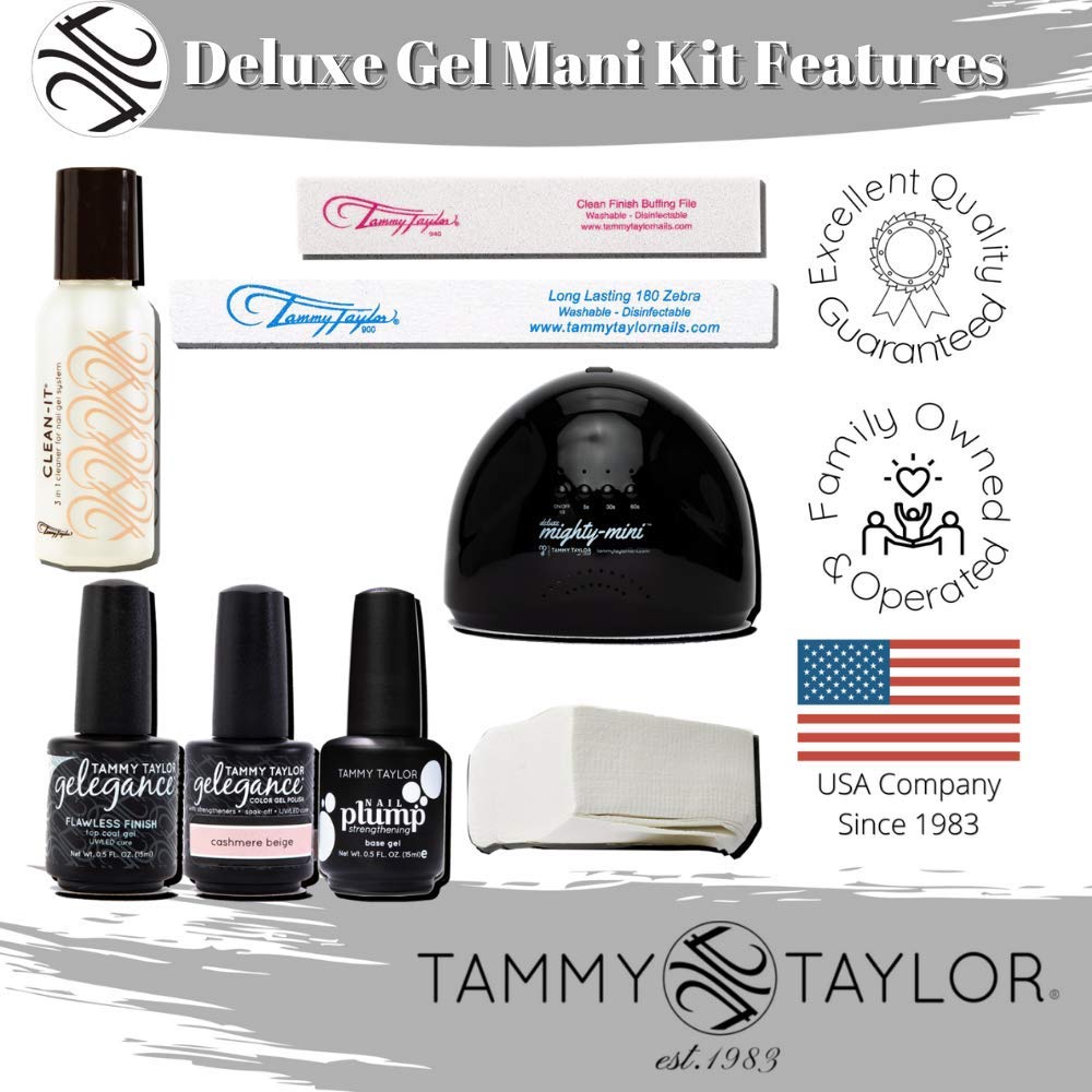 Tammy Taylor Deluxe Gel Manicure Kit - Professional Nail Care Set with LED Lamp for At-Home Spa & Travel | Perfect Gift for Self-Care, Relaxation, Bridal Showers & Girls Night Out