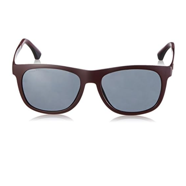 Emporio Armani EA 4034 5261/87 Matte Burgundy/Grey Rectangle Men's Sunglasses - Stylish UV Protection Shades for Driving, Outdoor & Fashion