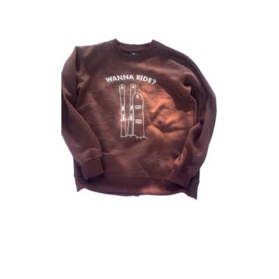 The Urban Adventure with Trendy Wanna Ride Graphic Crewneck Sweatshirt