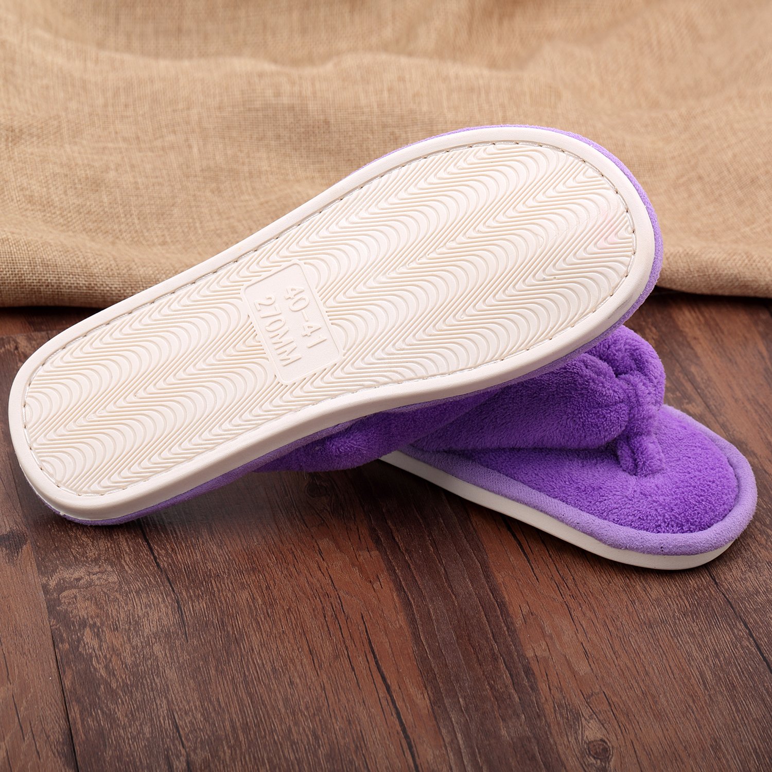 Women's Coral Fleece Toe Post Flip Flops - Soft Indoor House Slippers for Ladies - Perfect for Home, Spa, and Relaxation