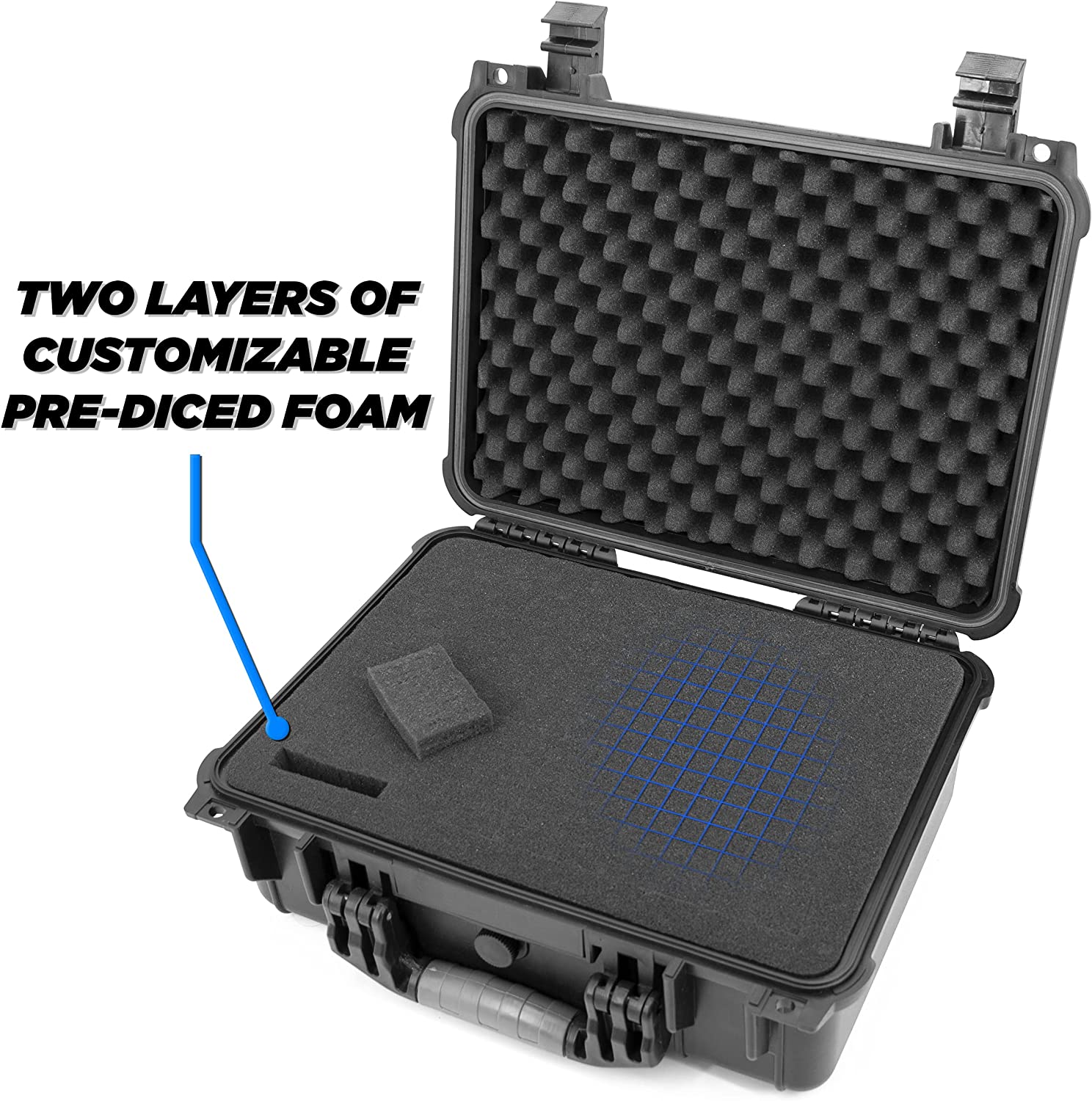 CASEMATIX 16 Waterproof Trading Card Storage Case - Holds 1500 Cards | Hard Shell Protective Box with Customizable Foam Interior | Compatible with MTG, Pokemon & Yu-Gi-Oh | Perfect for Collectors, Tournaments & Travel