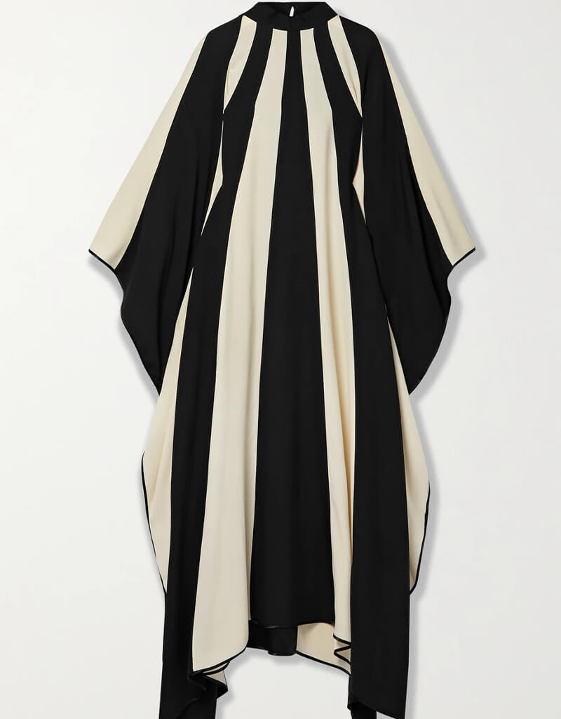 Luxury Black and White Satin Silk Kaftan Dress - Elegant Soft Flowy Lounge Wear for Women - Perfect for Beach Cover Ups, Bridal Party, and Evening Occasions