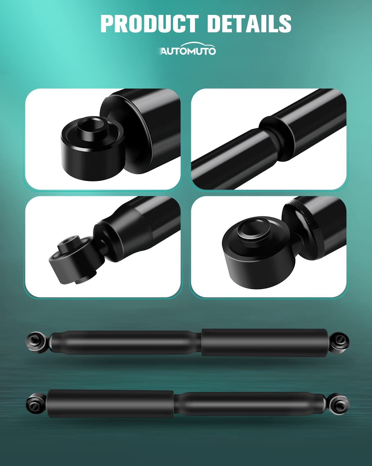 2x AUTOMUTO Shock Absorbers - Rear Struts Replacement for 2002-2008 Dodge Ram 1500 (Fits Models with 344398 Auto Shocks) | Durable Suspension Upgrade for Smooth Off-Road & Towing Performance
