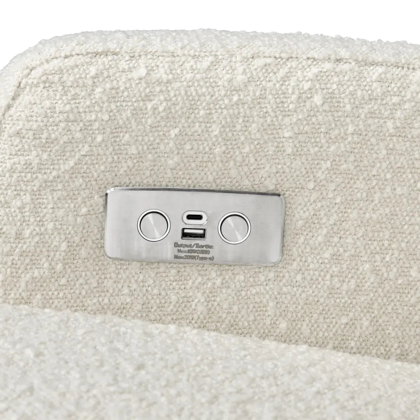 Namesake Crewe Electric Recliner & Swivel Glider Chair with Wood Base - Ivory Boucle Fabric | Modern Living Room Furniture for Relaxing & Entertaining