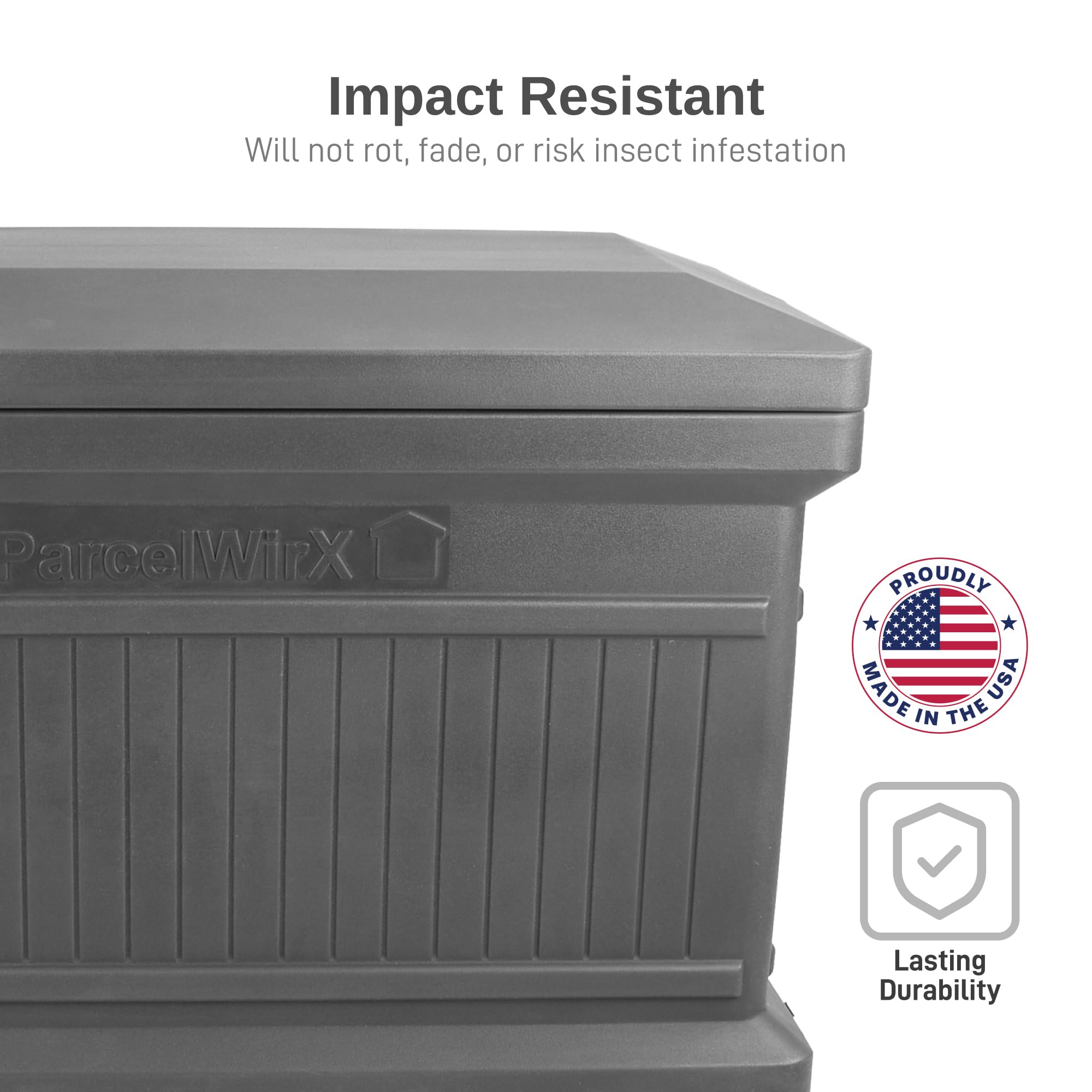 Premium Horizontal Storage Cabinet & Package Delivery Box with Lift-Off Lid - Graphite | Secure Mail & Parcel Organization for Home, Office & Business Use
