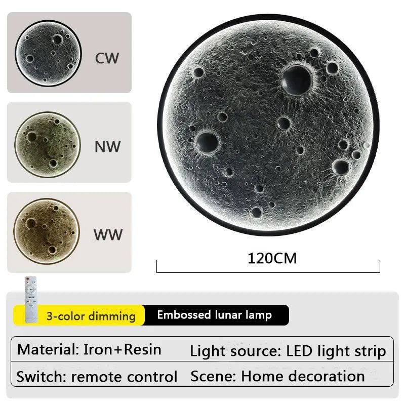 3D Moon LED Wall Lamp - Modern Night Light & Wall Decor for Bedroom, Nursery, Living Room - Energy Efficient Moonlight for Relaxing Ambiance