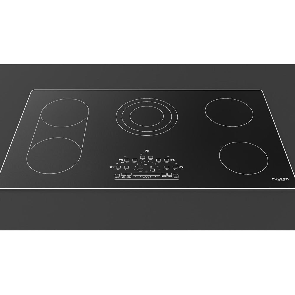 Fulgor Milano 36-Inch 600 Series 5-Burner Electric Cooktop with Glass Ceramic Surface - Stainless Steel (F6RT36S2) | Perfect for Modern Kitchens, Home Chefs & Gourmet Cooking