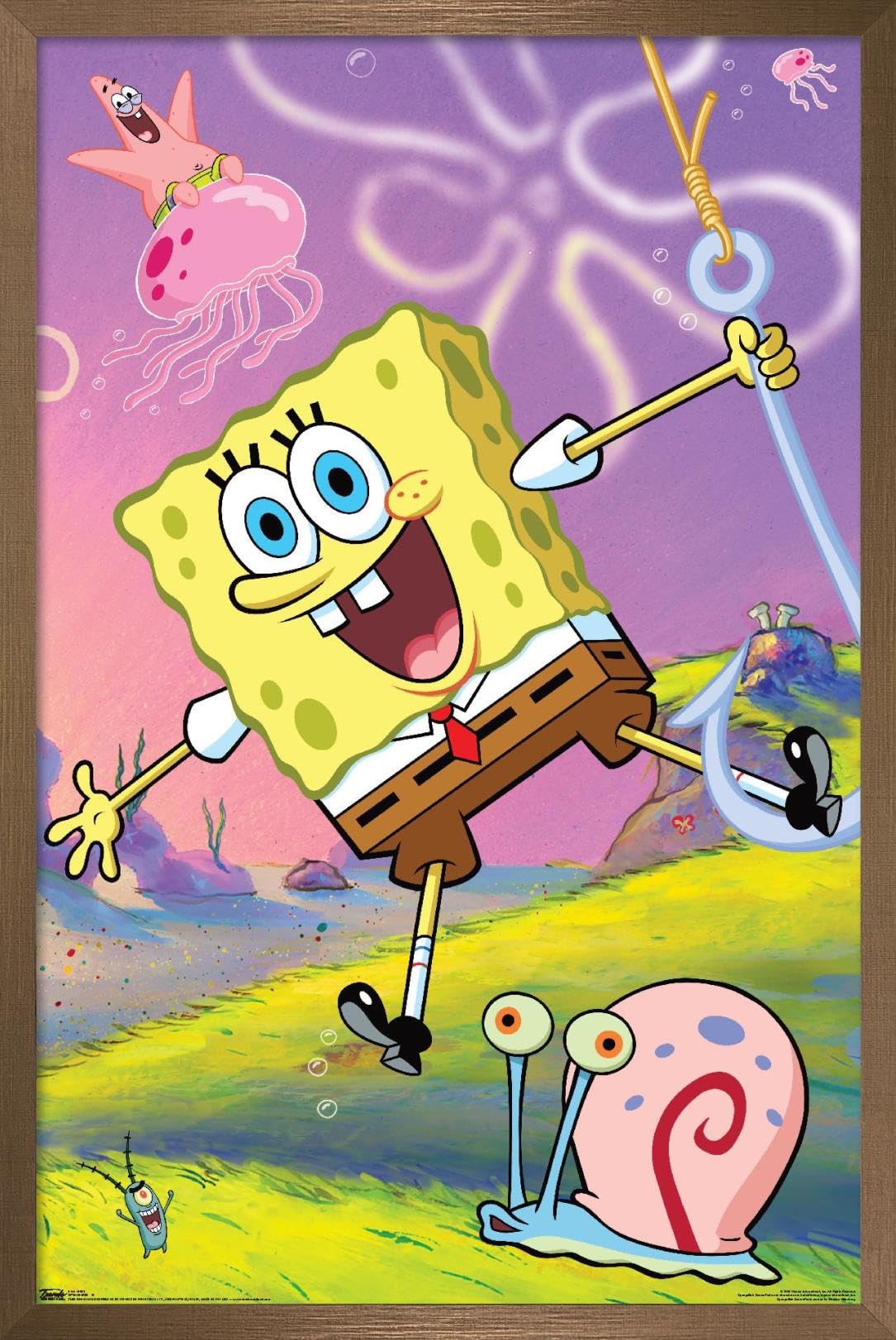 Trends International Nickelodeon SpongeBob SquarePants Wall Poster - 10 Count, 14.725 x 22.375 Inches, Bronze Framed Version - Perfect for Kids' Room Decor, Classroom, and Cartoon Lovers
